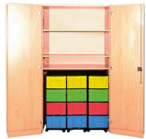Garagenschrank mit Modulboxen, Garagenschrank mit Materialcontainer