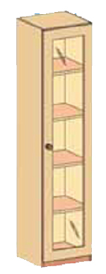 Copy of 1005 4045 24 Schrank, 1 Tür abschließbar, (3/3 Glasausschnitt