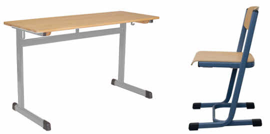 Schulmöbel für Waldorfschulen, Schulmöbel mit Massivholztischplatte