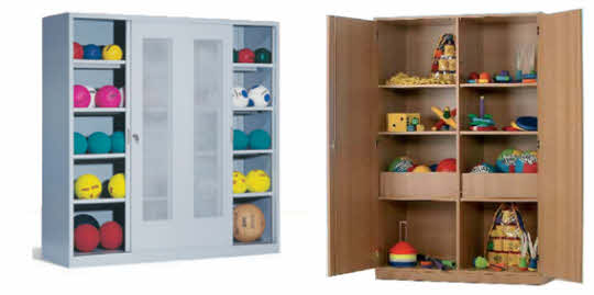 Sportschränke, Sportartikelschrank, Gymnastikschrank, Ballschrank