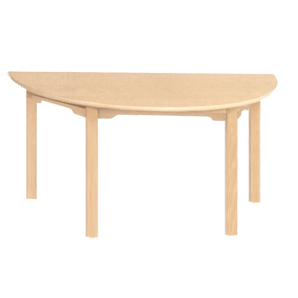 Tisch Halbrund, Tisch Zarge ausgeschweift, Tische mit Massivholzgestell, Tische Holz, Holztisch, Tisch Holzstollen, Tisch mit Stellfuß Holz, Tisch Holzgestell, Tische mit ausgeschweifter Zarge