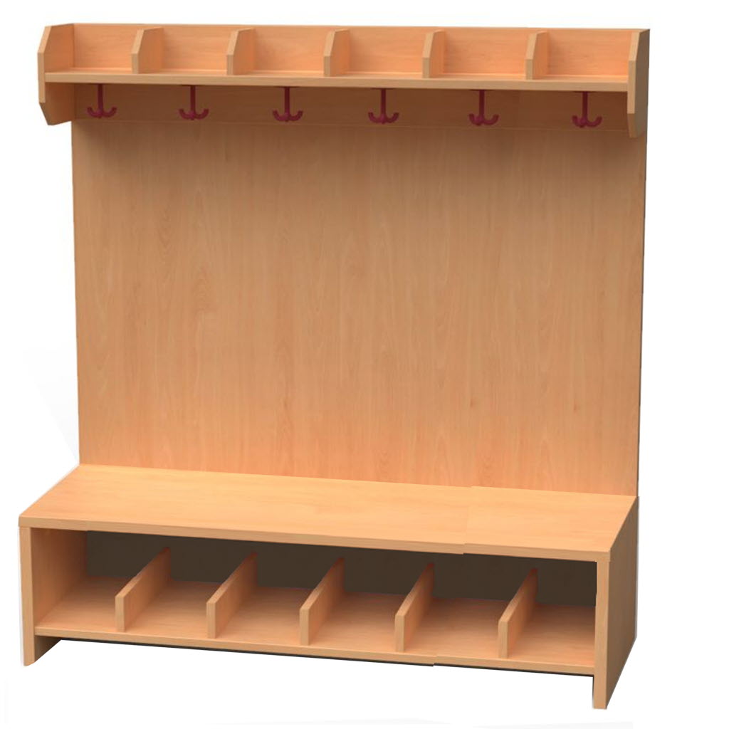Kindergarten Sitzbank, Garderobenbank für Kinder, Holzsitzbank