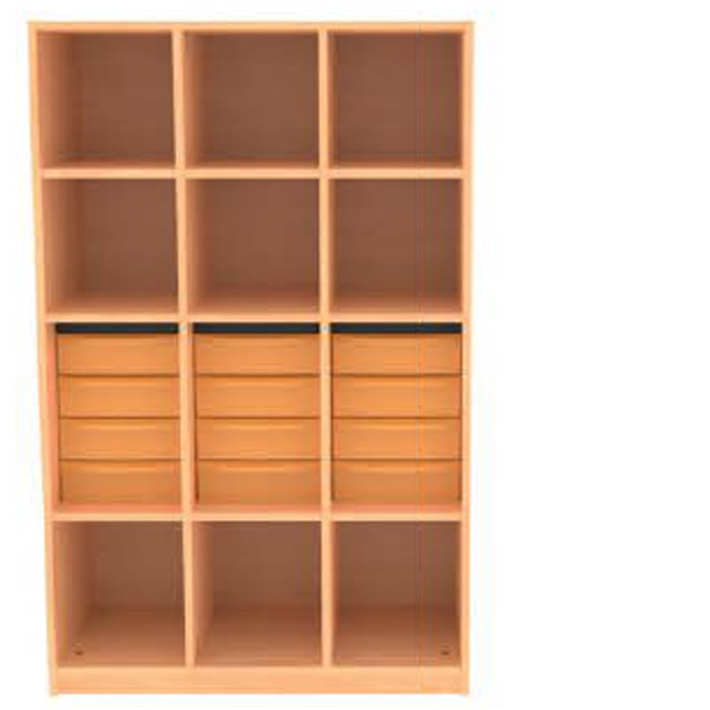 Kindergartenmöbel Materialschrank, Materialschrank offen, Materialschrank, Schrank mit Materialboxen, Regal für Kindergarten, Kindergartenschrank kaufen