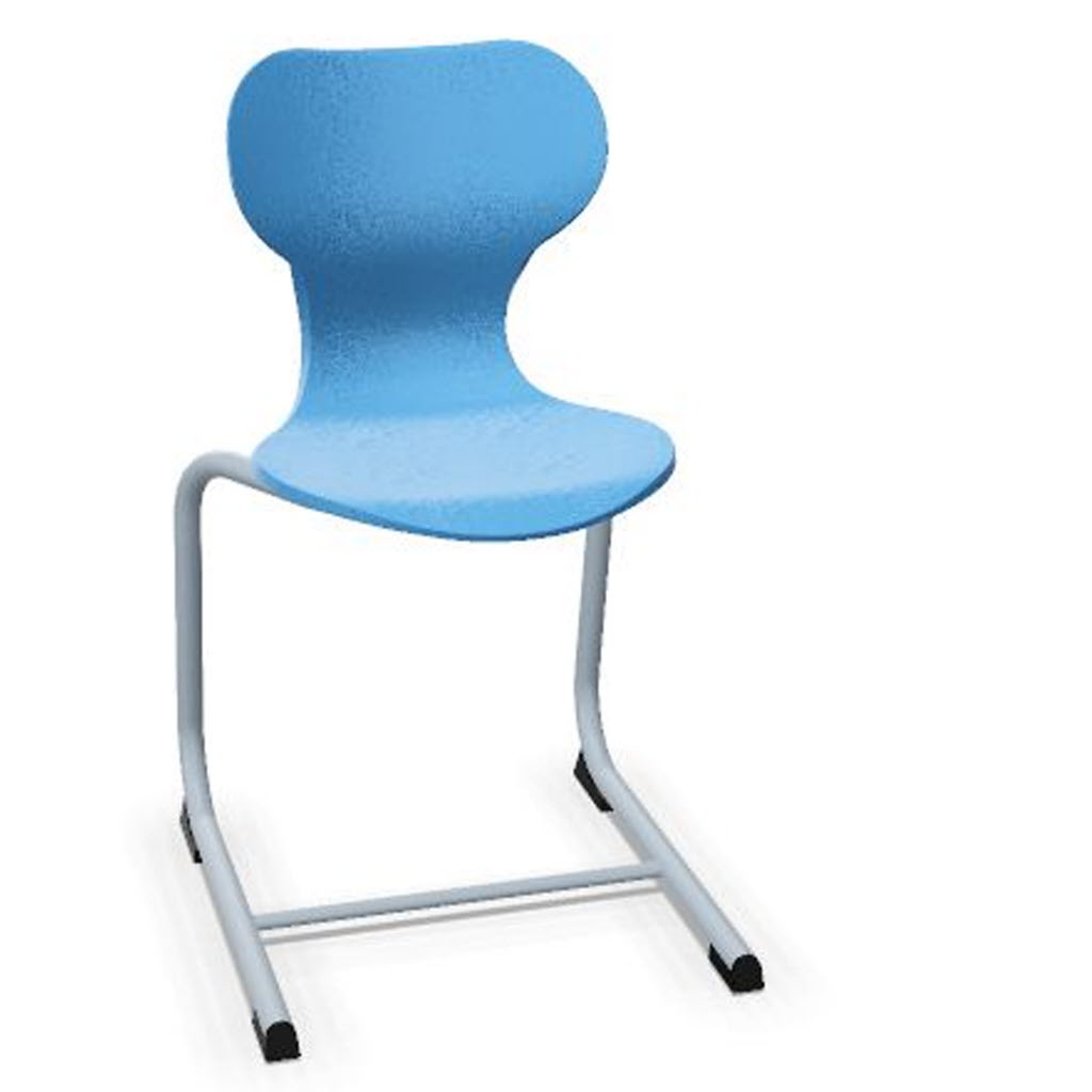 Schülerstuhl, Schülerfreischwingerstuhl mit Kunststoffschale, Schülerfreischwingerstuhl für beidseitges Sitzen, Schülerfreischwingerstuhl
