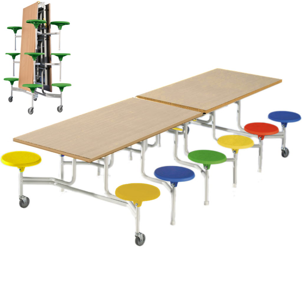 Klapptisch mit Hocker, Spaceflex Klapptisch, Klapptisch mit Stühlen, Klapptisch Spaceflex, Mesamöbel, Mensatisch, Tischsitzkombination