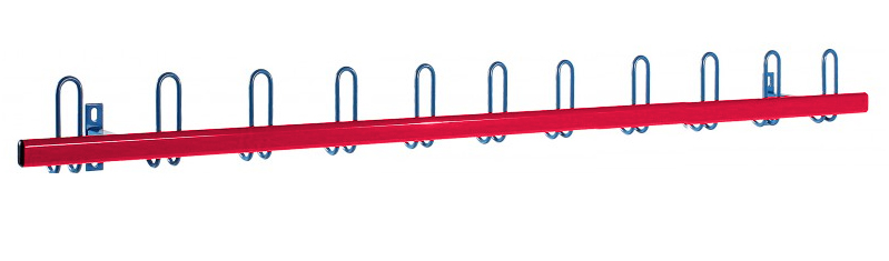 Garderobenhakenleiste, Garderobenhakenleiste mit Haken zur Wand