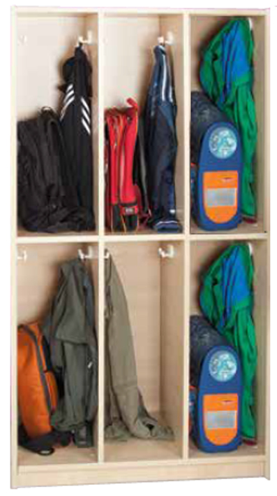 Schultaschenregal, Regal für Schulranzen und Garderobe