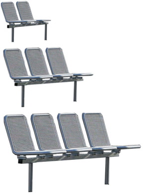 Sitzgruppen Außen, Sitztraversen für den Außenbereich, Parkbank mit