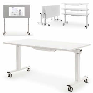 Falttisch 140x80 cm, Tisch höhenverstellbar auf Rollen, Falttisch höhenverstellbar, mobiler Klapptisch, Falttisch kaufen, Tisch Rollen, höhenverstellbarer Falttisch
