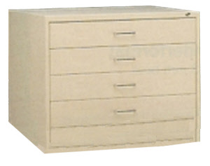 Schubladenschrank mit 4 Schubladen, 300 mm hoch, Papierschrank