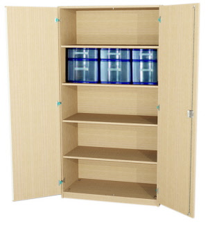 Materialschrank für die Schule, Materialschrank mit Boxen