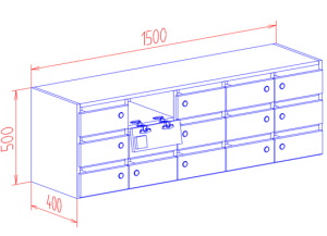 Postfachschrank, Postfachschränke, Zeitschriftenschrank