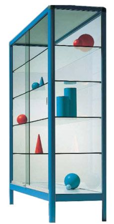 Schrankvitrine Alu mit Rundrum-Verglasung, Säulenvtrinen, Vitinen mit