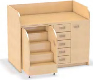 Wickelkommoden mit Treppe, Wickeltisch für Kindergarten, Wickelkommode